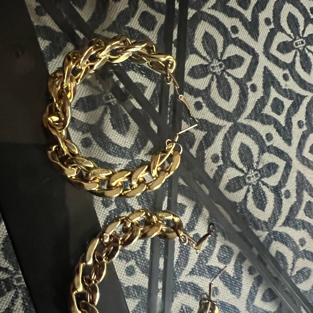 Gold Chain Hoop Earrings